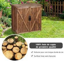 Load image into Gallery viewer, Armoire de Jardin Exterieur en Bois 77,5 x 56 x 72 cm Abri  Outils avec Double Portes Marron -