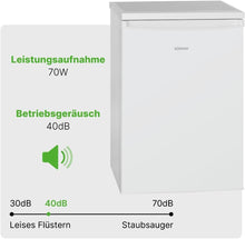 Load image into Gallery viewer, Bomann Réfrigérateur 133L blanc VS2185-1-blanc, Capacité nette : 133 litres, Éclairage intérieur à DEL, Contrôle de la température en continu, 3 clayettes en verre