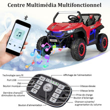 Load image into Gallery viewer, Voiture lectrique Enfant 12 V Tlcommande pour 3-8 Ans 2 Vitesses Ressort de Suspension Charge 59KG 118x74x71CM Noir/Rose/Rouge -