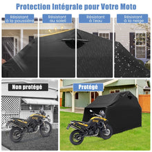 Load image into Gallery viewer, Abri de Moto Extérieur Tente Moto avec Housse en Tissu Oxford Fenêtres en Maille Enroulables Housse Moto Exterieur Étanche pour Moto Vélos Outils Noir -