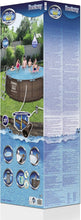 Load image into Gallery viewer, Power Steel Deluxe Piscine tubulaire ronde avec cadre en acier solide Kit complet Aspect rotin 366 x 100 cm,Marron