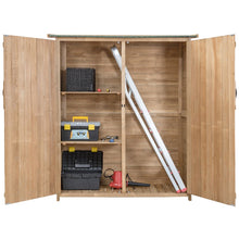 Load image into Gallery viewer, Abri de Jardin en Bois Cabane de Jardin Extérieur Double Portes avec Loquet Toit Incliné en Asphalte Cabanon Jardin Extérieur 140 x 50 x 162 cm Naturel -