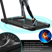 Load image into Gallery viewer, 2 en 1 Tapis de Course Electrique Pliable 1 à 12 Km/H avec Haut-parleur Bluetooth Télécommande Moteur 0,75HP Vert/Blanc/Noir/Rouge/Or/Noir et Argenté/Bleu -