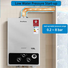 Load image into Gallery viewer, BreeRainz 18LPM Chauffe-Eau à Gaz,36KW Chauffe-Eau à Gaz Instantané Propane Butane,Pression d'eau de Démarrage Super Basse,pour Maison,Camping-car