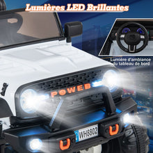 Load image into Gallery viewer, Voiture lectrique 24v pour Enfants 2 Places Tlcommande Musique Histoire Klaxon Usb Fonction de Dmarrage Lent Suspensions  Ressort Blanc/Noir/Rose/Violet -