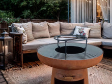 Load image into Gallery viewer, Barbecue rond avec plaque ronde en acier et grille en acier corten -