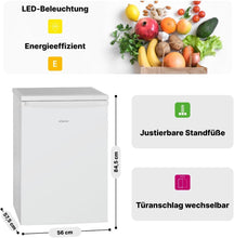 Load image into Gallery viewer, Bomann Réfrigérateur 133L blanc VS2185-1-blanc, Capacité nette : 133 litres, Éclairage intérieur à DEL, Contrôle de la température en continu, 3 clayettes en verre