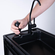 Load image into Gallery viewer, - Wash: Lavabo Mobile avec Pompe à Main - vier Camping Car,Van,Camping,Jardin | vier avec Bac,Robinet en Plastique,Noir -