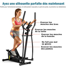Load image into Gallery viewer, Vlo Elliptique avec 8 Niveaux de Rsistance-Masse d'Inertie 2 kg Pouls  la Main Affichage LCD -