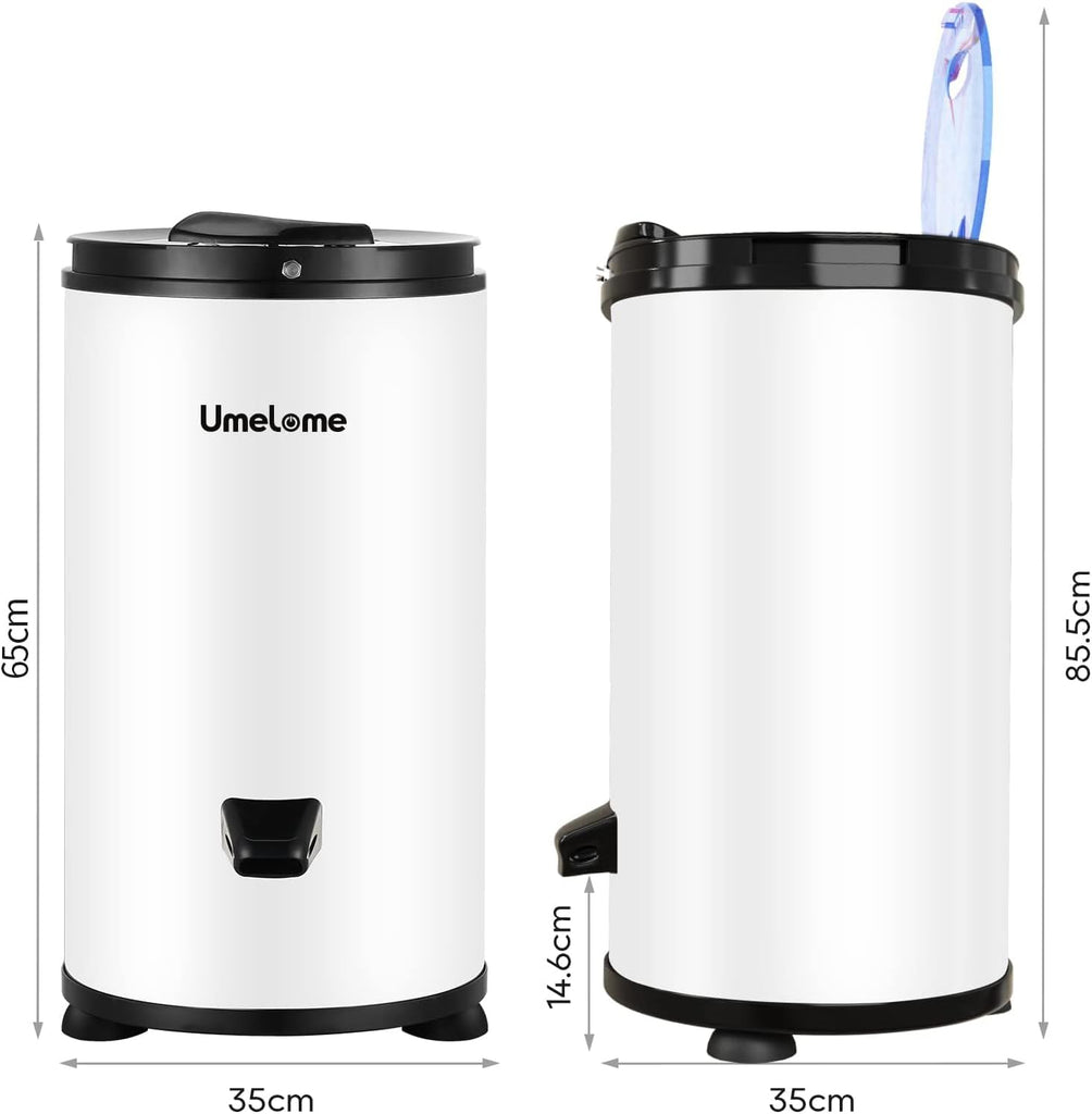 Umelome Essoreuse grande capacité 6 kg Séchoir rotatif 2800 tr/min Spin Dryer énergétique et économie d'énergie Blanc