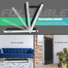 Load image into Gallery viewer, 2 en 1 Tapis de Course Electrique Pliable 1 à 12 Km/H avec Haut-parleur Bluetooth Télécommande Moteur 0,75HP Vert/Blanc/Noir/Rouge/Or/Noir et Argenté/Bleu -