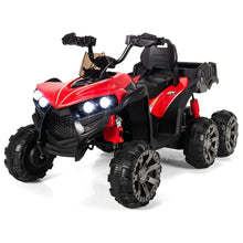 Load image into Gallery viewer, 12V Quad Electrique Enfants avec Lumières LED et Musique Véhicule Electrique Enfants avec Démarrage Lent Charge 30kg 129 x 69 x 72 cm Noir/Rouge -
