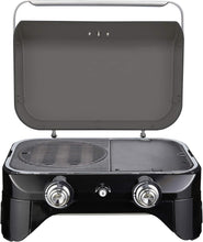 Load image into Gallery viewer, Attitude2go,Barbecue de Table  Faible fume,BBQ Portable, Couvercle,thermomtre,et Grille en Fonte,Alimentation : Cartouche de gaz CV 470 Plus,Gris