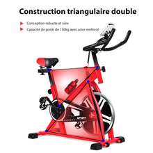 Load image into Gallery viewer, Vélo d'Exercice Intérieur avec Volant d'Inertie 8 KG Silencieux Bouilloire Porte-gobelet Ecran LCD Selle et Huidon Réglables -