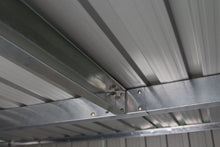 Load image into Gallery viewer, Abri de Jardin en Tôle Galvanisée Cabane de Rangement à Outils Porte Double 2 Aérations,277x191x192cm,Gris et Blanc -