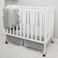American Baby Company Heavenly Soft Minky Dot 3-Piece Mini/Portable Crib Bedding Set, Grey