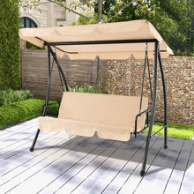 Load image into Gallery viewer, Balancelle d'Extérieur Convertible 2 Places avec Lit Plat Hamac de Terrasse avec Auvent Réglable et Coussin Amovible Pour Jardin -