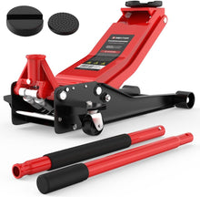 Load image into Gallery viewer, Cric hydraulique 3T - Hauteur de Levage Plate : 75-505 mm - avec 2 Supports en Caoutchouc - Cric hydraulique Professionnel - roulettes de Levage à 360°, GTWH3000