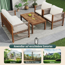 Load image into Gallery viewer, Salon de Jardin,Salon de Jardin 4 Personnes,avec canapé,Table Basse et Coussins,Housse en Tissu déhoussable et Lavable,Noir (Coussins d'assise Inclus)
