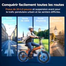 Load image into Gallery viewer, ENGWE Vélo Électrique Pliable, Batterie 48V 13Ah Amovible, Autonomie de 50-120 km，20'' ×4.0'' Fat Tire 7-Speed E-Bike for Any Terrain