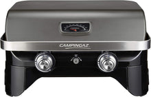 Load image into Gallery viewer, Attitude2go,Barbecue de Table à Faible fumée,BBQ Portable,à Couvercle,thermomètre,et Grille en Fonte,Alimentation : Cartouche de gaz CV 470 Plus,Gris
