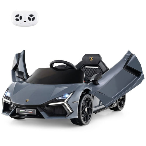 Voiture Electrique 12V pour Enfants Sous Licence Revuelto Télécommande Portes Hydrauliques pour 37-95 Mois Gris/Orange -