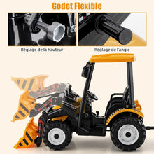 Load image into Gallery viewer, 12V Tracteur lectrique Enfants avec Pelle&amp;Remorque Amovible Vhicule lectrique  6 Roues avec Tlcommande &amp; Musique 3-6 km/h pour 3-8 Ans Jaune/Vert -