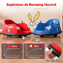 Load image into Gallery viewer, Auto-tamponneuse Electrique 12V pour Enfants Alimente par Batterie Tlcommande Lumires LED Musique pour les 2-5 Ans Rose/Rouge/Bleu -