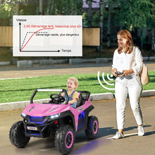 Load image into Gallery viewer, Voiture lectrique Enfant 12 V Tlcommande pour 3-8 Ans 2 Vitesses Ressort de Suspension Charge 59KG 118x74x71CM Noir/Rose/Rouge -
