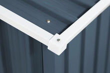 Load image into Gallery viewer, Abri de Jardin en Tôle Galvanisée Cabane de Rangement à Outils Porte Double 2 Aérations,277x191x192cm,Gris et Blanc -