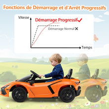 Load image into Gallery viewer, Voiture Electrique 12V pour Enfants Sous Licence Revuelto Télécommande Portes Hydrauliques pour 37-95 Mois Gris/Orange -