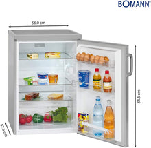 Load image into Gallery viewer, Bomann Réfrigérateur 133L inox VS2195-1-inox, Capacité nette : 133 litres, Éclairage intérieur à DEL, Contrôle de la température en continu, 3 clayettes en verre