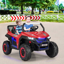 Load image into Gallery viewer, Voiture lectrique Enfant 12 V Tlcommande pour 3-8 Ans 2 Vitesses Ressort de Suspension Charge 59KG 118x74x71CM Noir/Rose/Rouge -