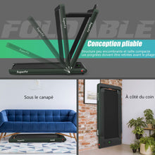 Load image into Gallery viewer, 2 en 1 Tapis de Course Electrique Pliable 1  12 Km/H avec Haut-parleur Bluetooth Tlcommande Moteur 0,75HP Vert/Blanc/Noir/Rouge/Or/Noir et Argent/Bleu -