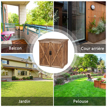 Load image into Gallery viewer, Armoire de Jardin Exterieur en Bois 77,5 x 56 x 72 cm Abri  Outils avec Double Portes Marron -