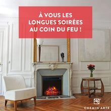 Load image into Gallery viewer, Chemin’Arte Insert Électrique à Encastrer - Effet Flammes - LEDs - Oxford XL - 2000W - Conçu en France - Garanti 2 Ans