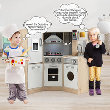 Load image into Gallery viewer, Cuisine Enfants en Bois XXL Angle 105 x 49 x 85 cm ( L x l x H ) Cuisine Complet avec Four Lave Linge 3 An+ -