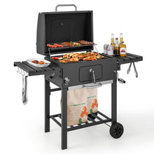 Load image into Gallery viewer, Barbecue à Charbon de Bois Portable avec 2 Tables d'Appoint Noir -