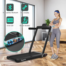 Load image into Gallery viewer, 2 en 1 Tapis de Course Electrique Pliable 1 à 12 Km/H avec Haut-parleur Bluetooth Télécommande Moteur 0,75HP Vert/Blanc/Noir/Rouge/Or/Noir et Argenté/Bleu -