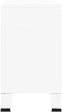 Load image into Gallery viewer, vidaXL Buffet Industriel Armoire Latérale Meuble de Rangement Armoire de Rangement Salle de Séjour Maison Intérieur Blanc 105x35x62 cm Métal et Verre