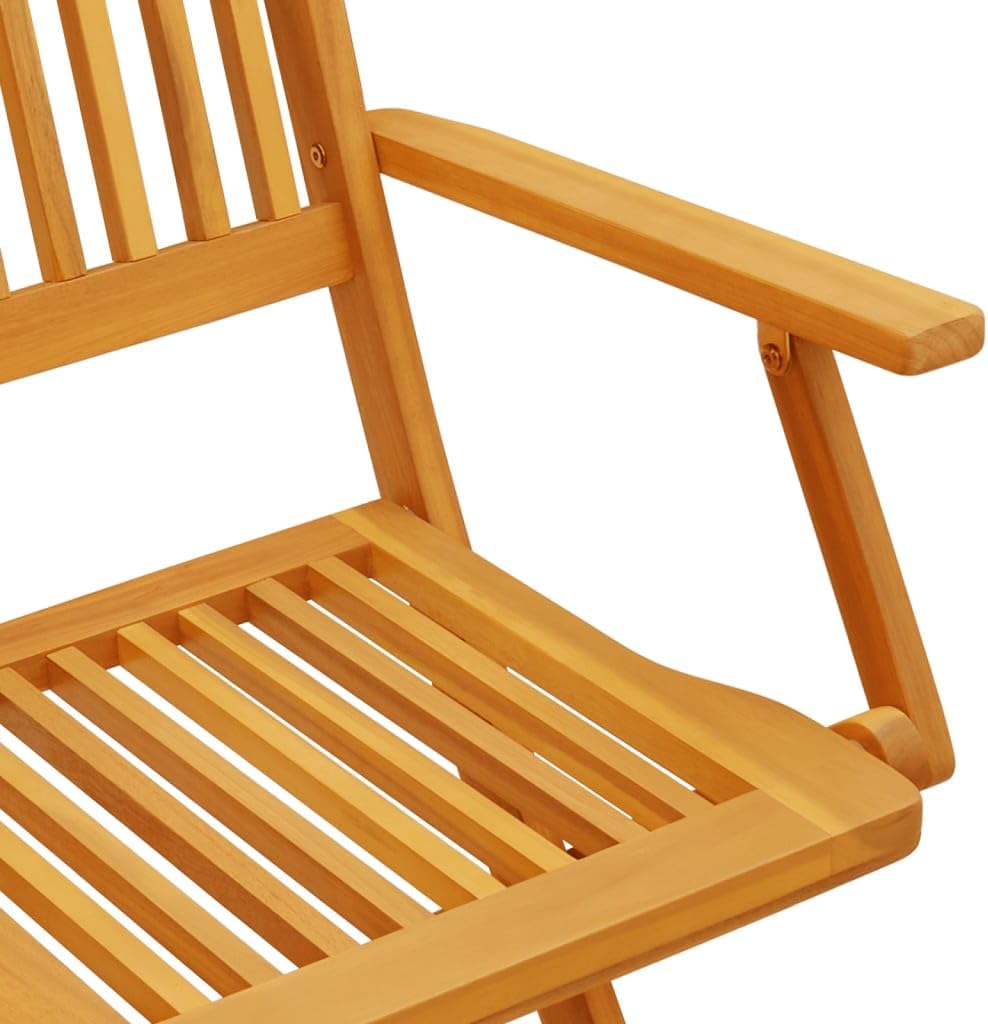 vidaXL Ensemble à Manger de Jardin Pliable 5 pcs Bois Massif d’Acacia, Ensemble de Salle à Manger d'extérieur, Meuble de Salle à Manger de Jardin, Table et chaises de Jardin