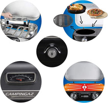 Load image into Gallery viewer, Attitude2go,Barbecue de Table à Faible fumée,BBQ Portable,à Couvercle,thermomètre,et Grille en Fonte,Alimentation : Cartouche de gaz CV 470 Plus,Gris