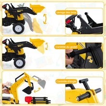 Load image into Gallery viewer, 3 en 1 Tracteur pour Enfant avec 6 Roues Jouet Pelle Remorque Amovible avec Volant Klaxon 3  6 Ans Jaune/Vert -