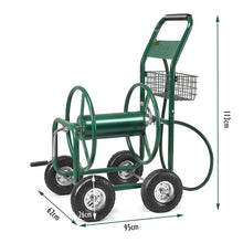 Load image into Gallery viewer, Dvidoir de Tuyau d橝rrosage avec 4 Roulettes Chariot pour 1.7m de Tuyau d橝rrosage Panier,95x62x113cm,Vert -
