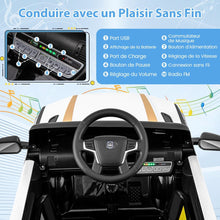 Load image into Gallery viewer, Voiture de Police Electrique Alimentée par Batterie 12 V/7 A Télécommande Connexion Sans Fil Musique Klaxon Sirène Lumières LED Blanc -