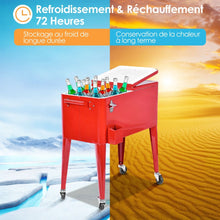 Load image into Gallery viewer, Chariot Isotherme Roulant de 76L Réfrigérant avec Roulettes Universelles Ouvre-bouteille Desserte Jardin pour Conserver Glace et Boissons -