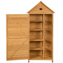Load image into Gallery viewer, Abri de Jardin Extérieur à 5 Etagères Cabane Verrouillable en Bois de Sapin Toit en Tôle Galvanisée -