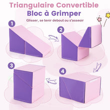 Load image into Gallery viewer, 6 Blocs d’Escalade en Mousse Jeu d’Escalade pour Tout-Petits Jeu d’Activité d’Escalade Coloré Tunnel Escaliers et Rampe pour 12+ Mois Coloré/Bleu/Violet -