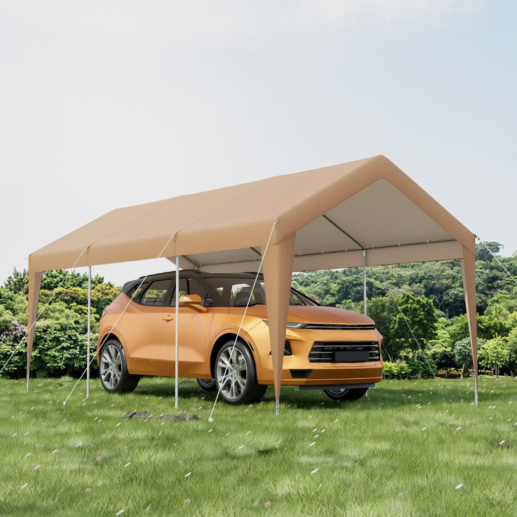 Abri de Voiture 301 x 600 cm Cadre en Métal Galvanisé Tente de Garage Portable avec Bâche Toutes Saisons Tente de Voiture pour Camions Bateaux -