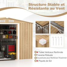 Load image into Gallery viewer, Abri de Rangement 259cm x196cm avec Base de Fondation Maison à Outils en Métal Galvanisé avec 4 Aérations Imperméable et Coupe-vent Naturel -